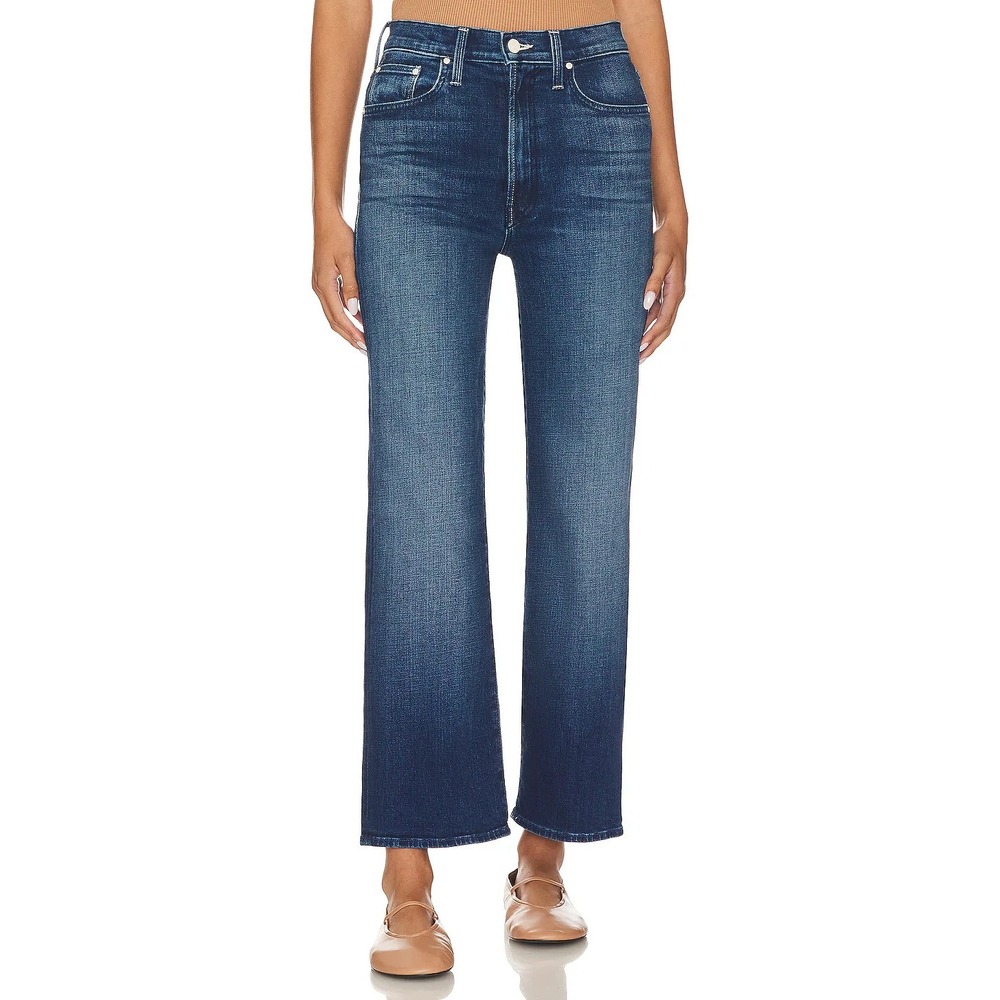 Mother The Rambler Zip Straight Leg Ankle Jean in High Tide Size 27